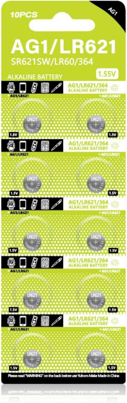 10PCS SR621SW Watch Battery AG1 Button Cell Battery 1.55V LR621 LR60 SR60 Alkaline Coin Battery Replacement Clock Electronic Device Battery