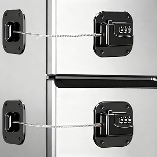 2 Pack Refrigerator Locks, Fridge Lock, Freezer Lock, Locks for Refrigerator Door, for Children's and Adult freezers, Food Storage cabinets, Drawers, Doors and Window, Black