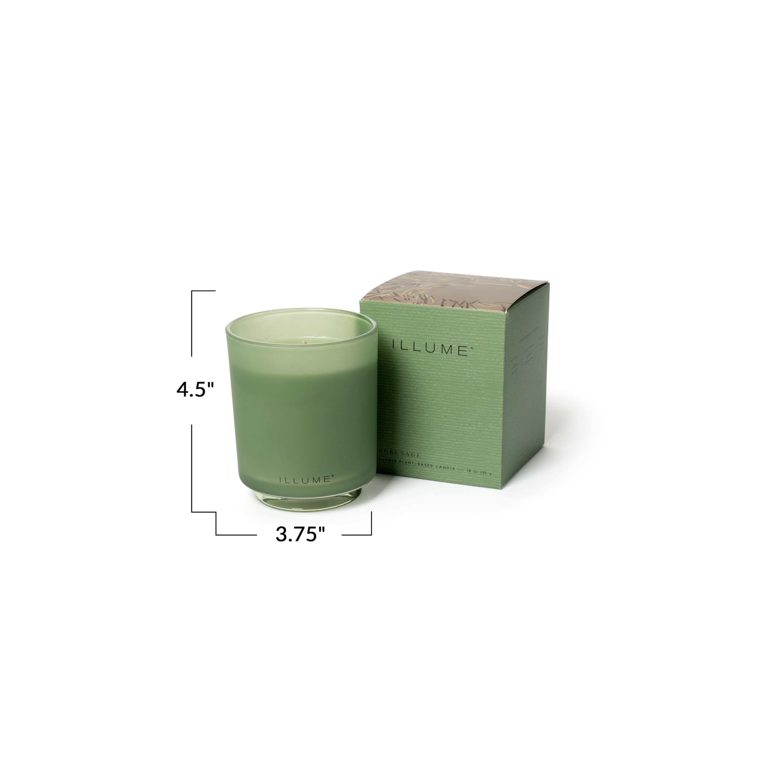 Illume Bellamente Done Essentials - Vela de soja perfumada de vidrio en caja de salvia, 3 pulgadas de largo x 3 pulgadas de ancho x 1 pulgadas de alto