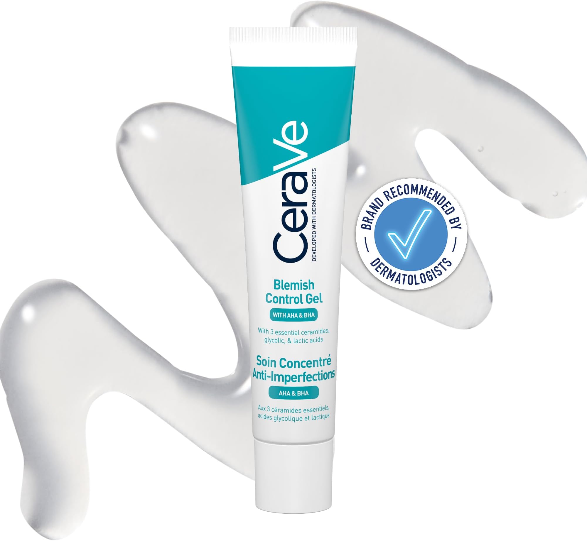 Blemish Control Gel Moisturiser With 2% Salicylic Acid, Niacinamide, & 3 Essential Ceramides, Blemish-Prone Skin, Dermatologist Developed, 40ml