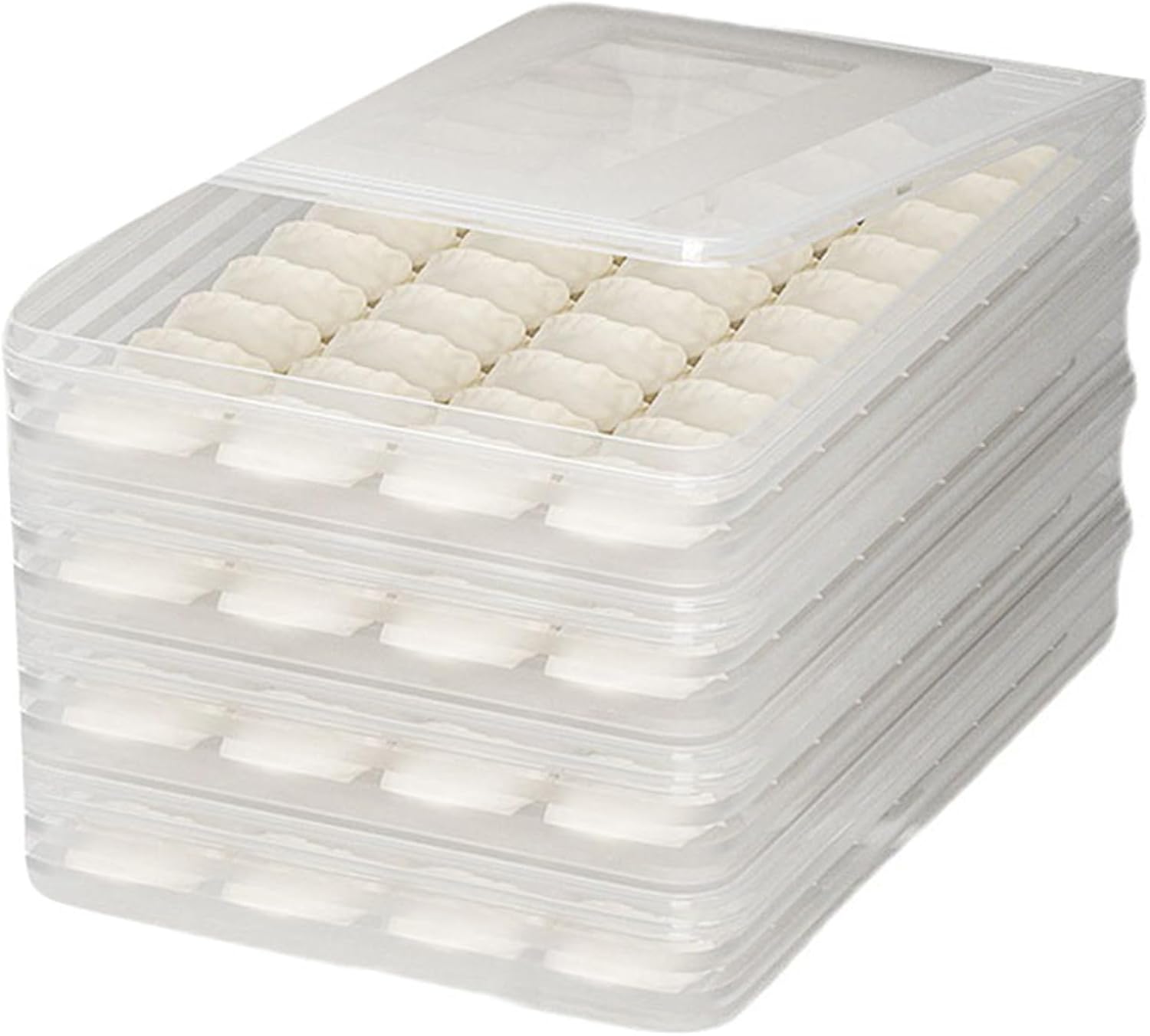Jeffergarden Stackable Dumpling Freezer Storage Container 4 Layer Large ...