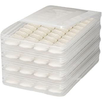 Fridge Dumpling Box Food Storage Container Dumpling Organiser Stackable Large Capacity Dishwasher Safe Freezer Dumpling Storage Containers for Wontons Bun