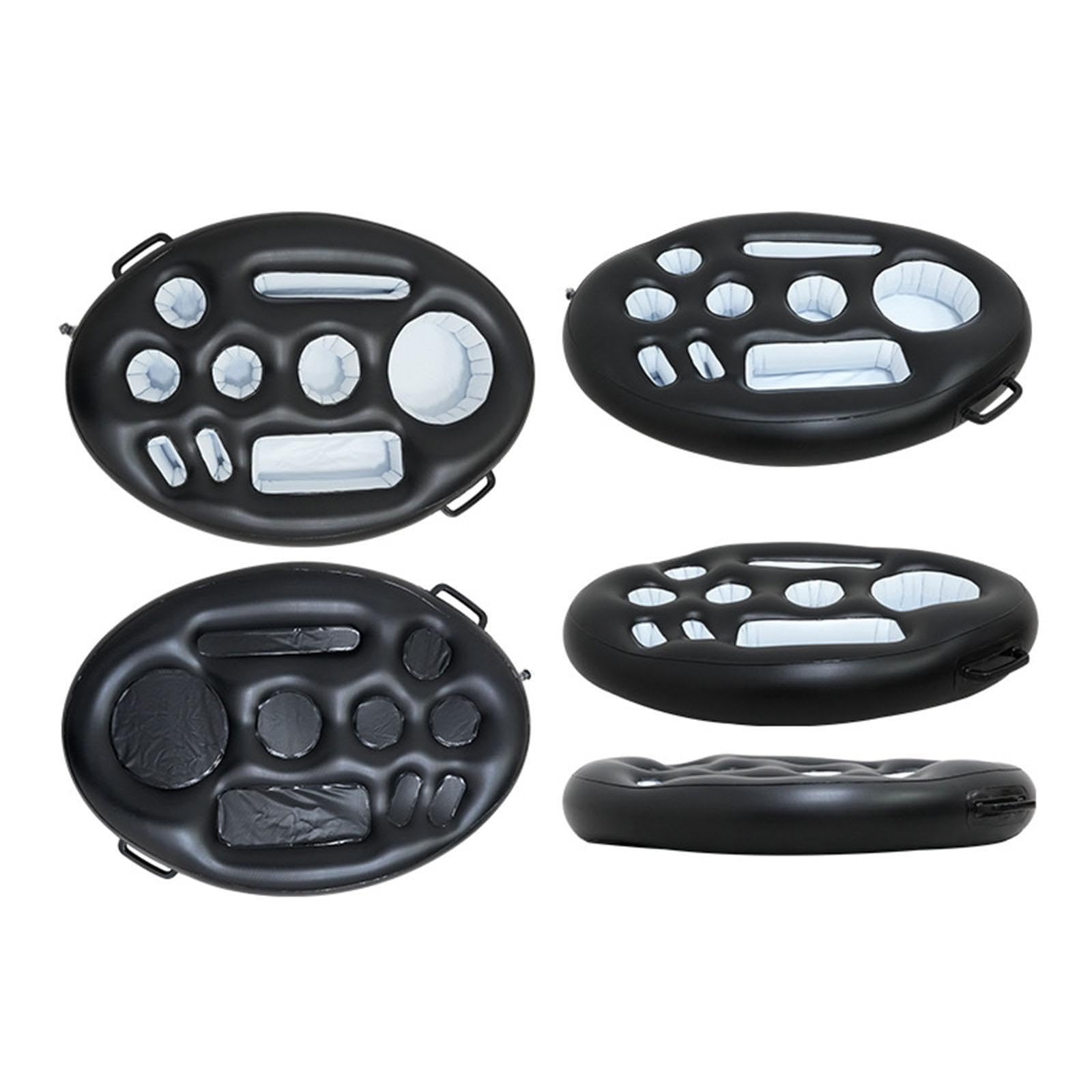 Amagogo Pool Flottante Gonflable Flasage de Piscine Flottant Support de Boisson Flottante Gonflable pour Servir, Noir