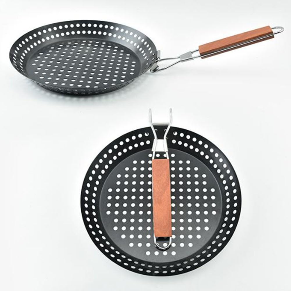 Sartén plegable de acero inoxidable para barbacoa al aire libre y viajes de camping FACAIIO