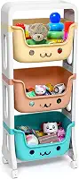 TOPAMIX Organizador de Brinquedos e Livros Estante em Plástico com 3 Gavetas Cantinho Mágico