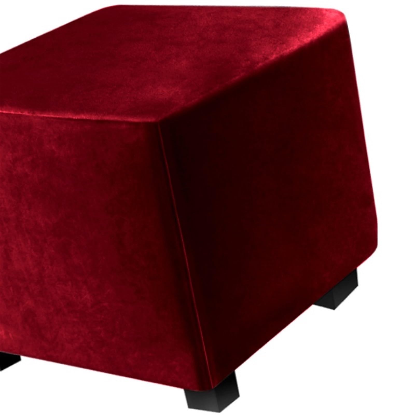 Ottoman Covers Stretch Square Foot Stool Covers Stretch to Fit Square Storage Stool Ottoman Covers Footstool Protector for Living Room，Removable Washable(Color:Wine Red,Size:65x65 cm 25x25 in)