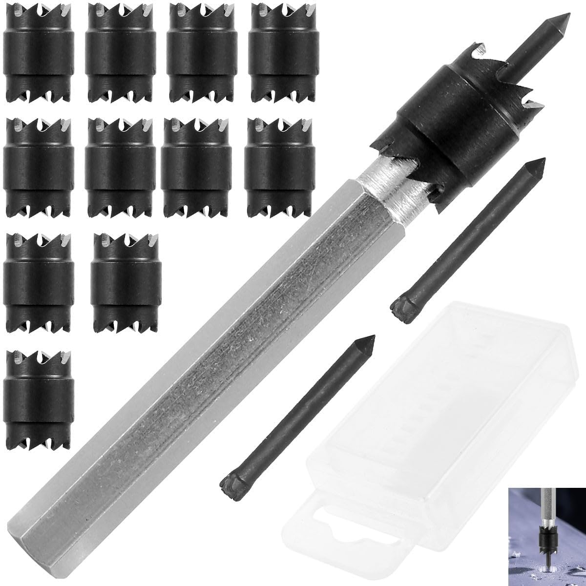 14Pcs Spot Weld Cutter Kit 3/8" Rotary Spot Weld Cutter Sets High Speed Steel Double Sided