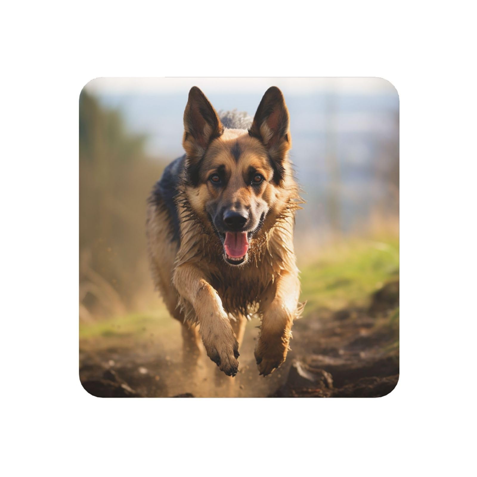 Fodpand Square Running German Shepherd Dog Fridge Magnets, Strong Small Refrigerator Magnets Decorative Magnets For Kitchen Fridge Office Locker - Funny Magnetic Stickers Birthday Gifts