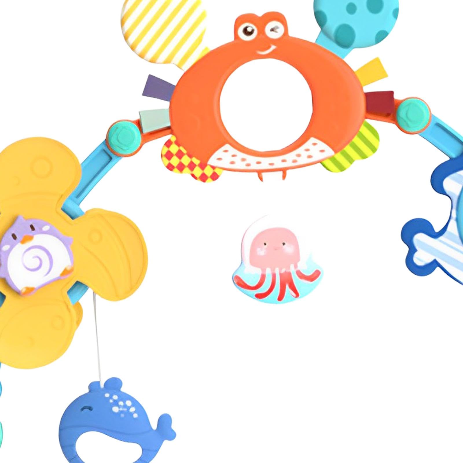 Sharplace Arco Gioco per Passeggino, Arco attività, Giocattolo per Culla, Giostrina per Lettino, Giocattolo Musicale a Forma di Animali per Bambini da 0 Me, Granchio