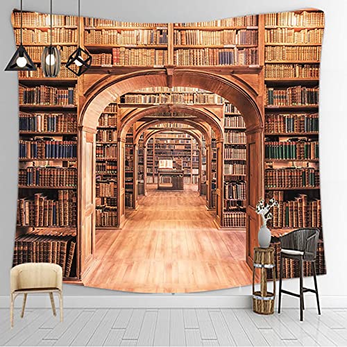 Tapestry Wall Hanging,Dreamlike Wall Hangings Tapestry,Retro Bookshelf Pattern Library Pattern,Bohemian Mandala Hippie Landscape Wall Hanging,Perfect Decorations For Bedroom Living Room Dorm #TOP2