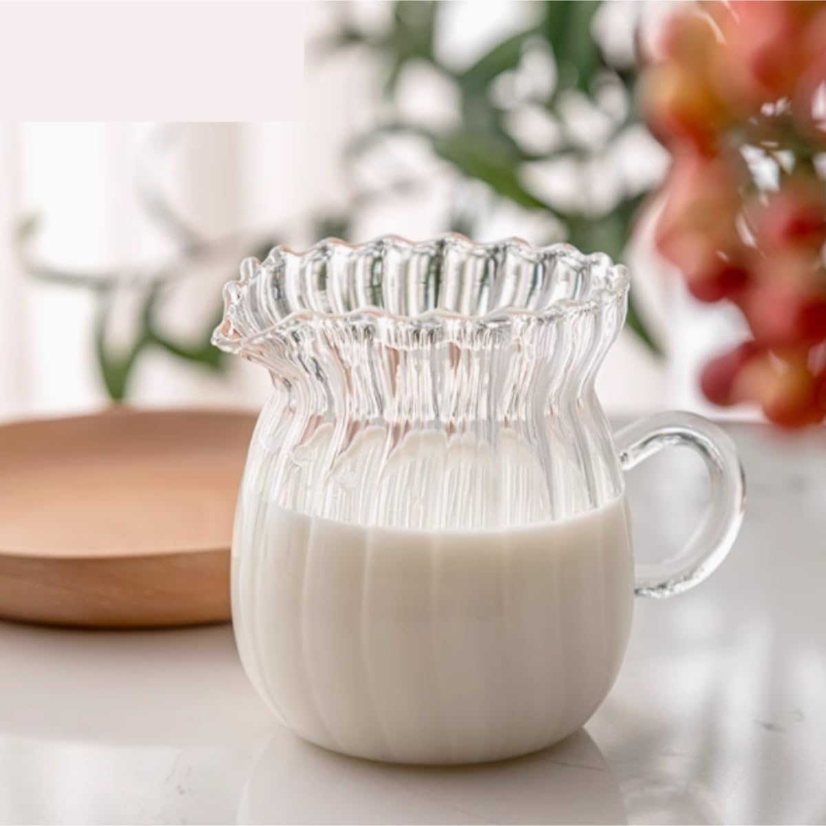 Barchetta per salsa in vetro per condimenti per insalata, sciroppo e succhi di frutta, versatile brocca per latte e crema per caffè per cucina e ristoranteElegante collezione Serveware
