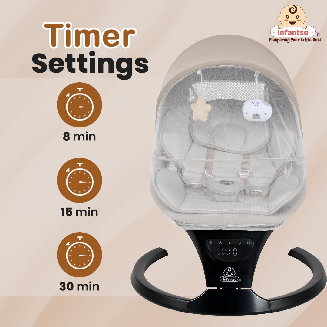 Infantso SLEEP EASE Baby Swing - 2-in-1 Swing & Rocker -8
