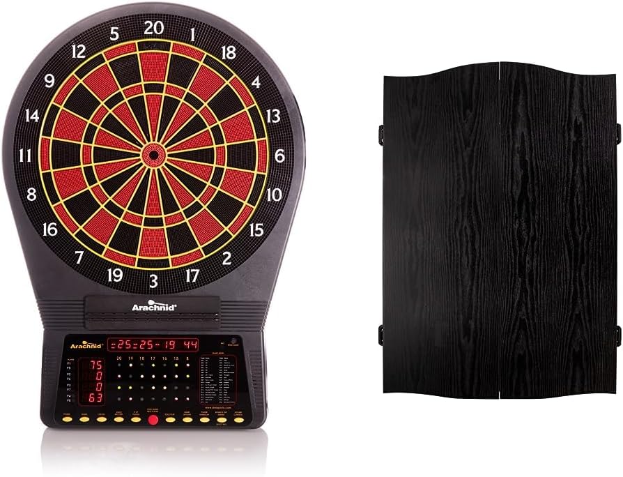 Arachnid Cricket Pro 750: 15.5” Regulation Size Featuring 36 Games and 175 Options. Includes 8-Player LED Scoring with a tri-Color Cricket Display and high-Durability NylonTough™ Segments.