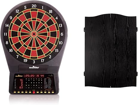 Arachnid Cricket Pro 750 15.5 Regulation Size Featuring 36 Games and 175 Options. Includes 8-Player LED Scoring with a tri-Color Cricket Display and high-Durability NylonToughTM Segments.