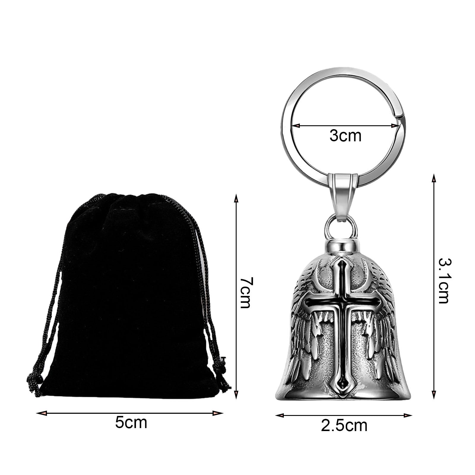 2 Portachiavi Guardian Bell Per Moto, Campana Portafortuna Angelo Custode Con Anello, Accessorio Per Biciclette E Scooter, Idea Regalo