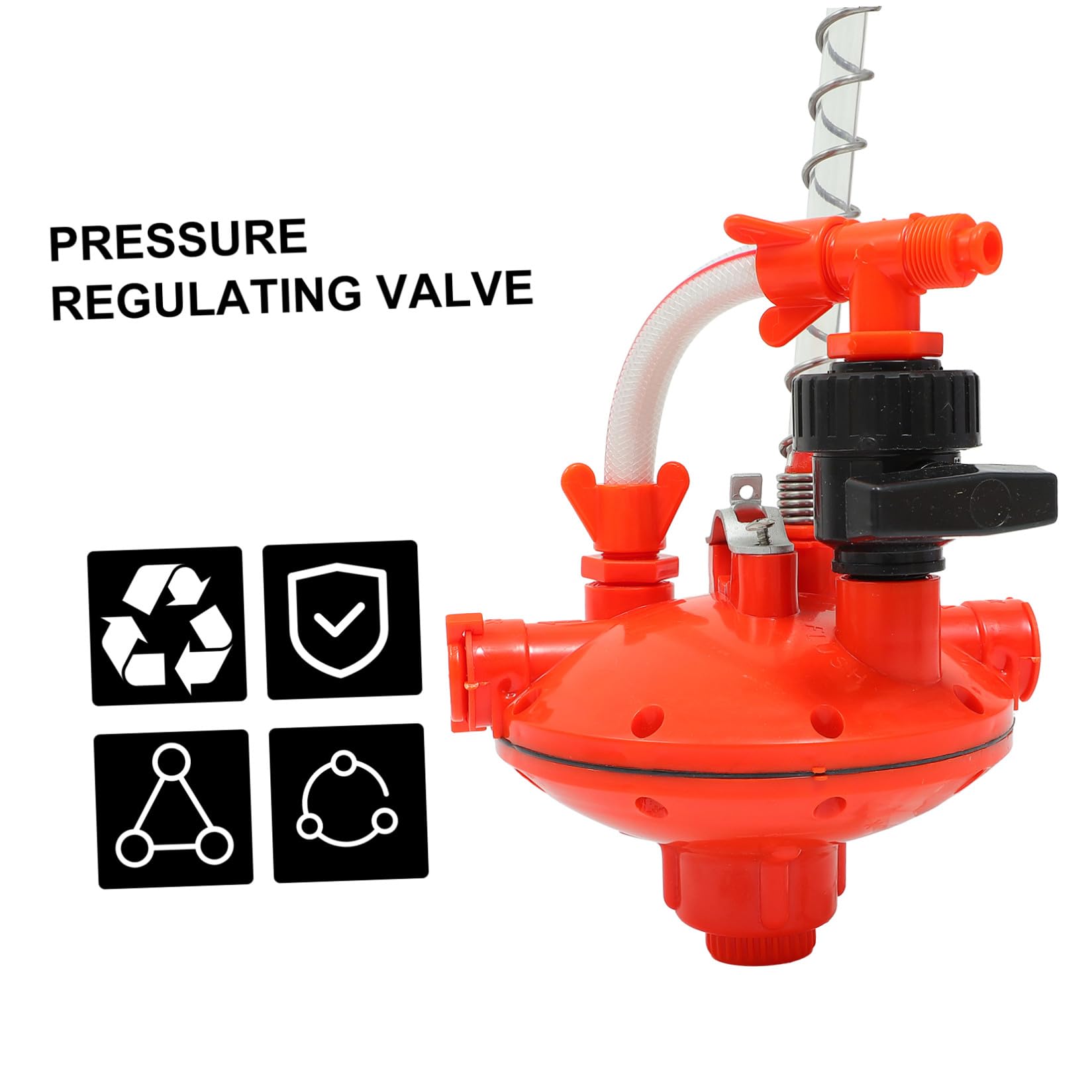 DOITOOL Abbeveratoio per Galline in Plastica Regolatore di Pressione con Meccanismo Anti-perdita, Accessorio per Allevamento Pollame Rosso per Controllo Acqua