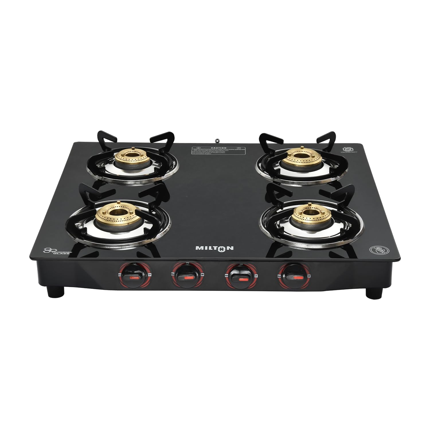 Milton 4 Burner Gas Stove - Black Glass Top -2 Milton 4 Burner Gas Stove - Black Glass Top -2