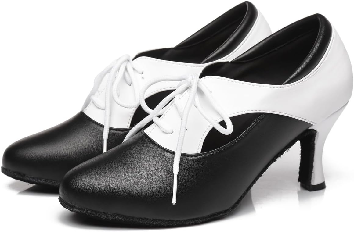 Minishion Women's Lace-up Fashion Ballroom Latin Salsa Dance Pumps Evening Shoes