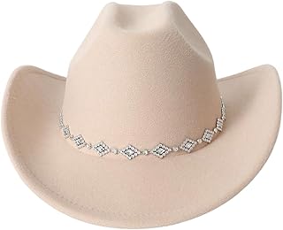 Women's Western Cowboy Hat Rhinestone Wide Brim Cowgirl Hat