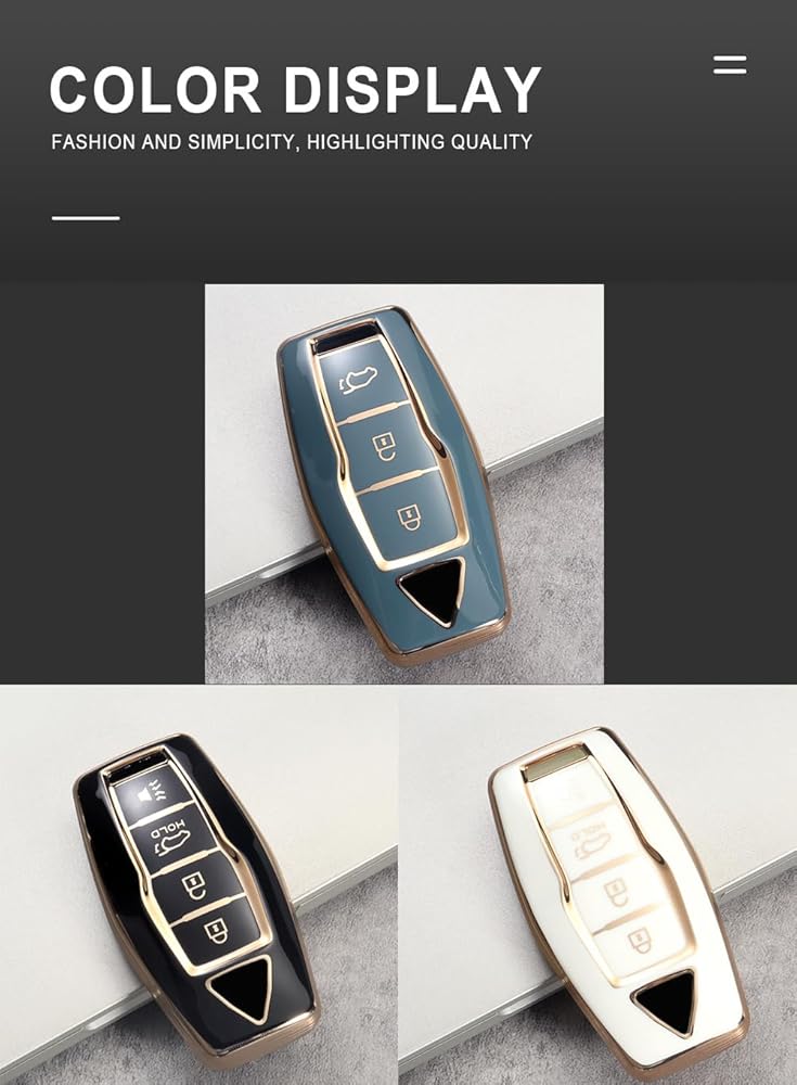 Ontto Funda Para Llavero Con Llavero De Fibra De Carbono Con Patrón De Llave De Piel Para Llave
