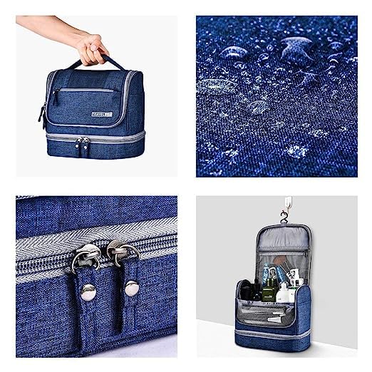 Image of Sunesh Creation Toiletry Kit Double Layer, Rich Looking Hanging Travel Hanging Toiletry Makeup Cosmetic Bag Waterproof Stylish Multipurpose Organizer for Men and Women Accessories