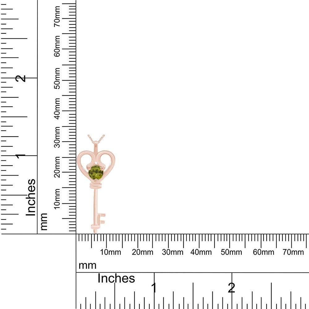 AFFY Heart Key Pendant Necklace in 14K Rose Gold Over Sterling Silver