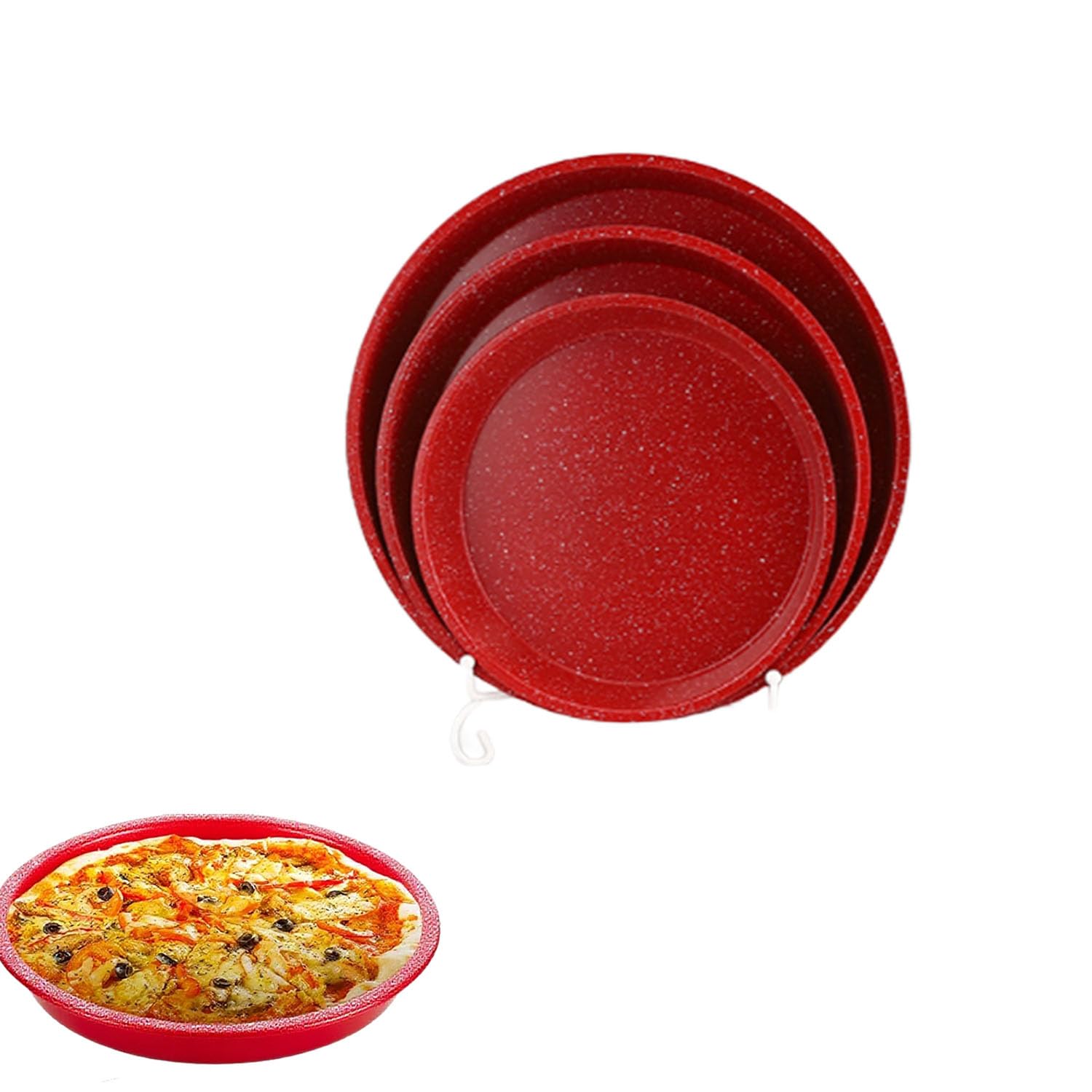 3-częściowy zestaw nieprzywierających tacek do pizzy – formy do pieczenia do gotowania w domu, idealne do pizzy, ciasteczek i nie tylko, zawiera duże, średnie i małe rozmiary do idealnego pieczenia