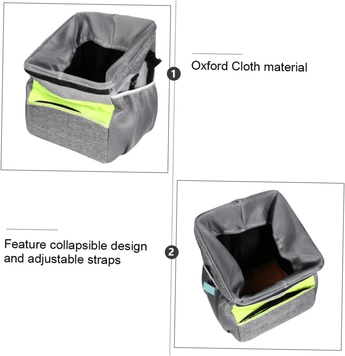 Dog Bag Carrier Bike Pet Basket Folding Pet Carrier Mesh Liner Oxford Cloth Front for Use Capacity