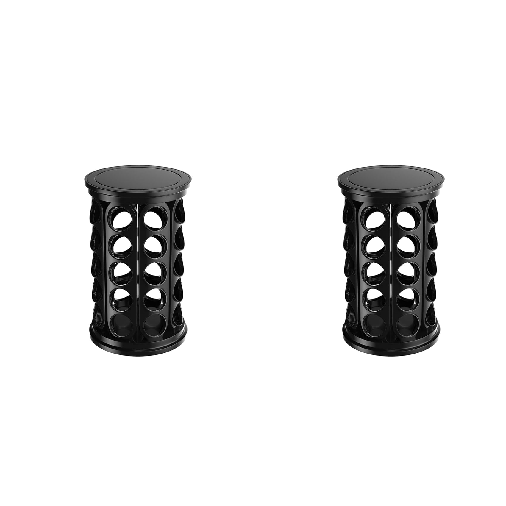 Hndhbfgrt 2X Coffee Pod Carousel Organizer: for 40 K Cup Pods, Coffee Capsule Holder, Home or Kitchen Counter Black