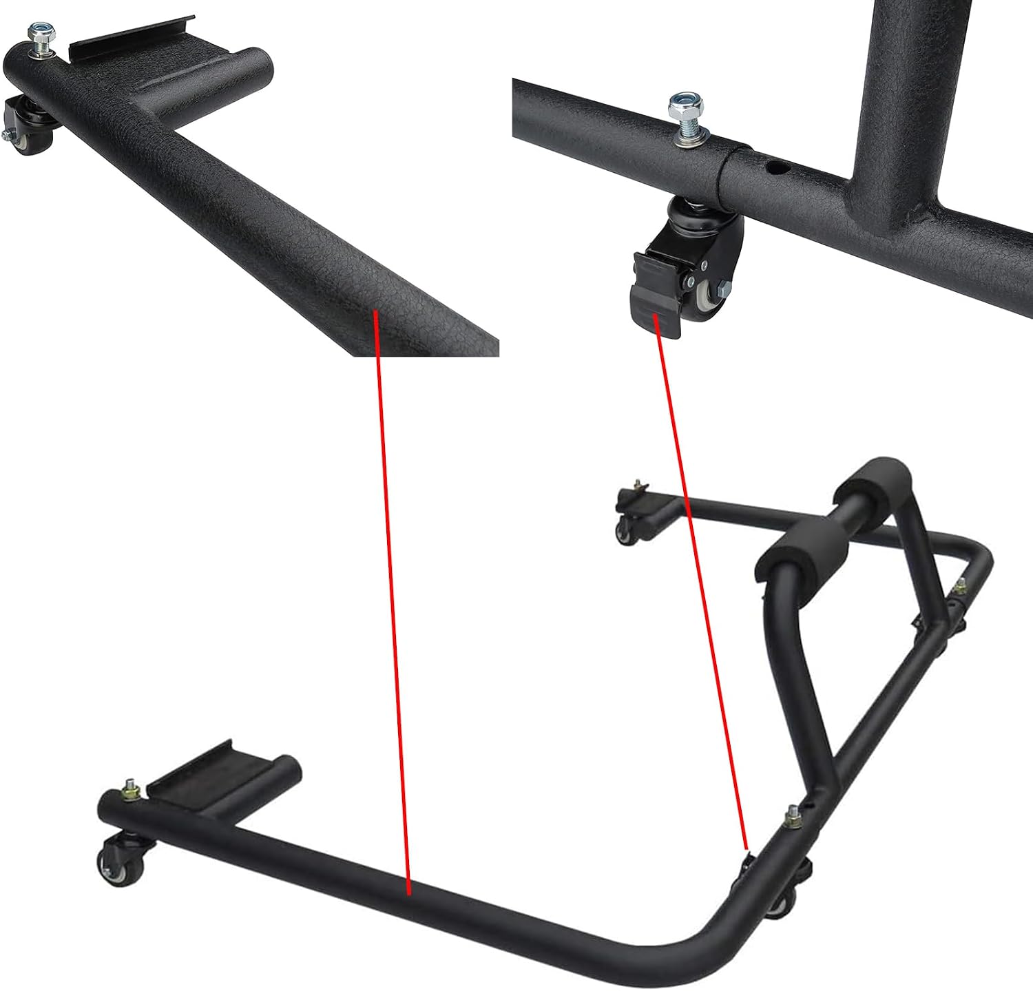 VEROMAC Hard Top Storage Carrier/Rack Steel Black Textured Adjustable Hard Top Carrier Compatible with 1987-2024 Wrangler YJ TJ JK JL Movable Rack
