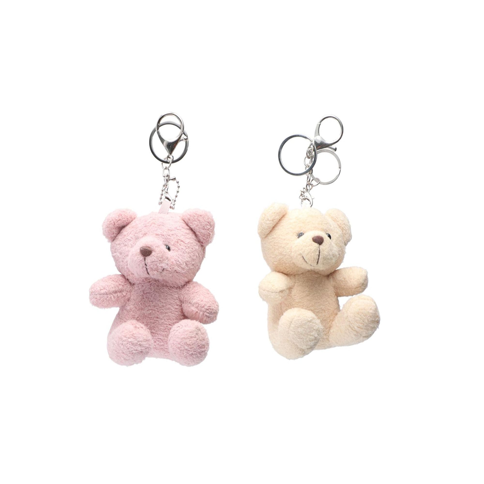 Leadigol 2PCS Plush Bears Keychain, Kawaii Fluffy Stuffed Animals Keyring Pendant, Animals Keyring Charm Handbag Pendant, Doll Plush Keychain, Key
