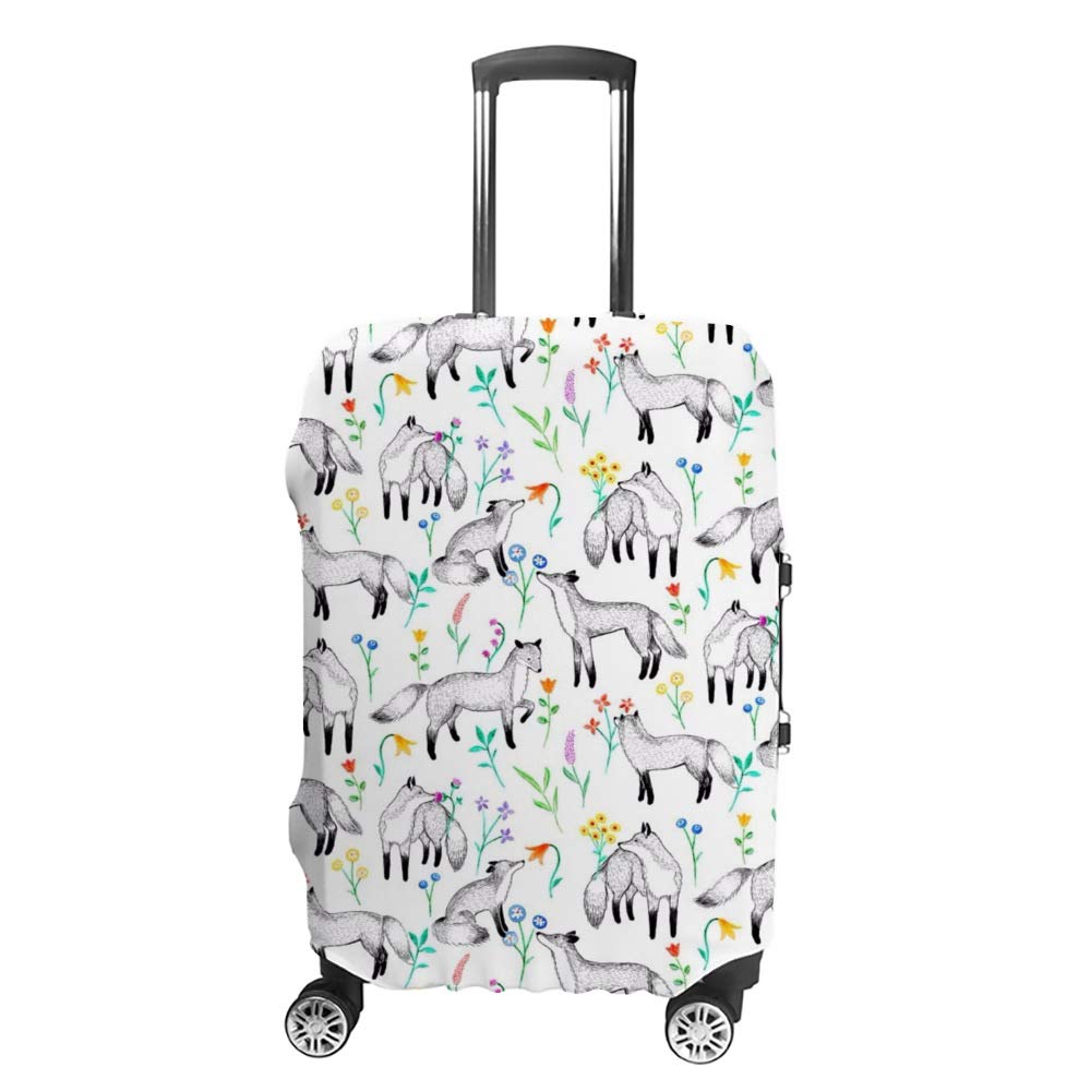 Luggage Cover Protective Washable Anti-scratch Suitcase Cover Travel Suitcase Protector Thick Wear-proof ﻿Gray FoxFits 19 to 32 Inch Luggage