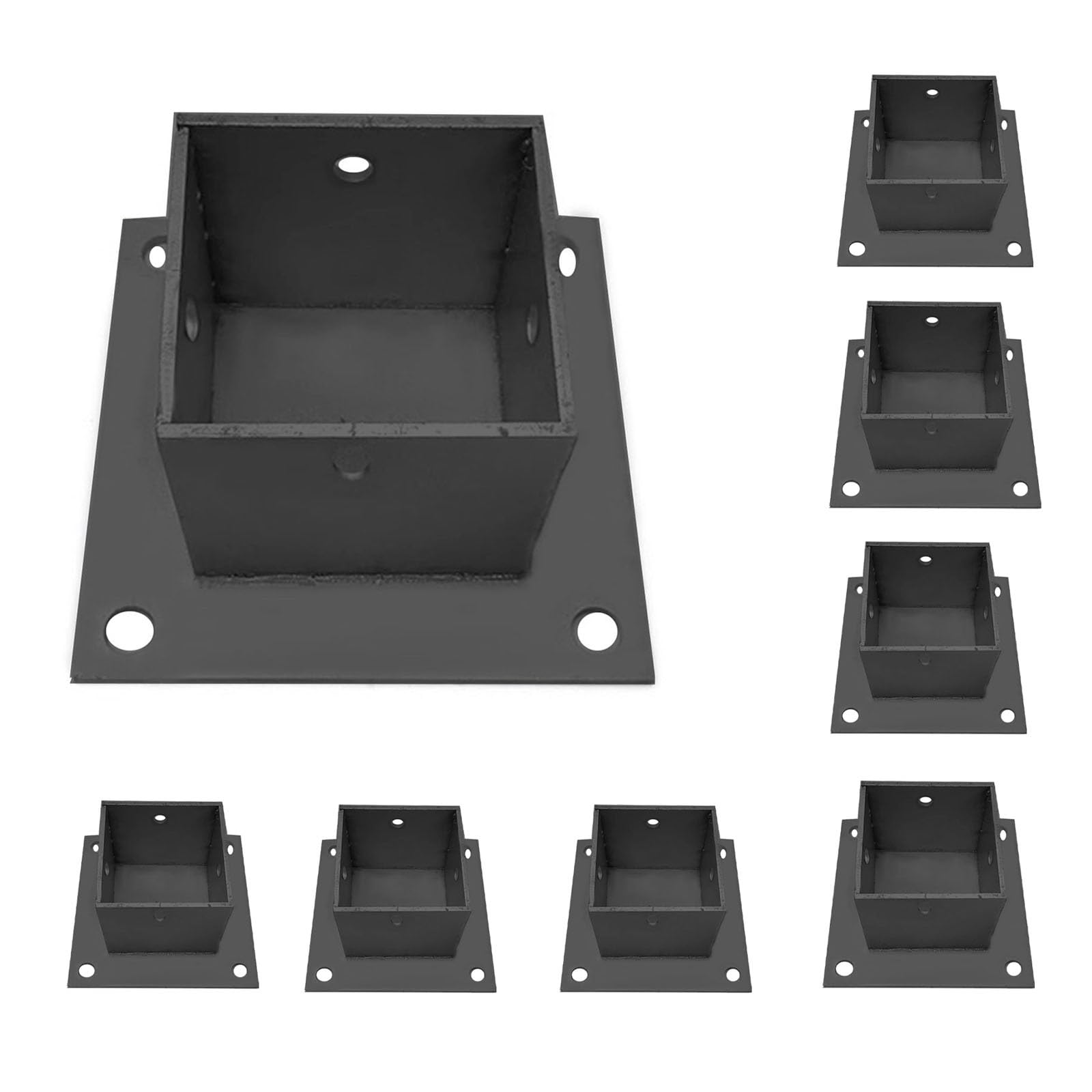 Placa base de soporte de poste resistente para instalación segura de carteles, columnas y vallas, anclaje de brida de piso (paquete de 4)