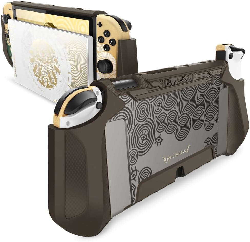 mumbaDockable Case for Nintendo Switch OLED 2021, [Blade Series] TPU Grip Protective Cover Accessories Compatible with Nintendo Switch OLED 7 Inch and Joy-Con Controller (Earth)