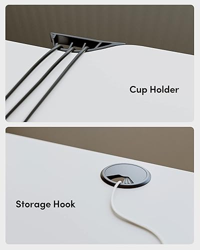 Miniatura 8 de FEZIBO Height Adjustable Electric Standing Desk, 55 x 24 Inches Stand up Table, Sit Stand Home Office Desk with Splice Board, White