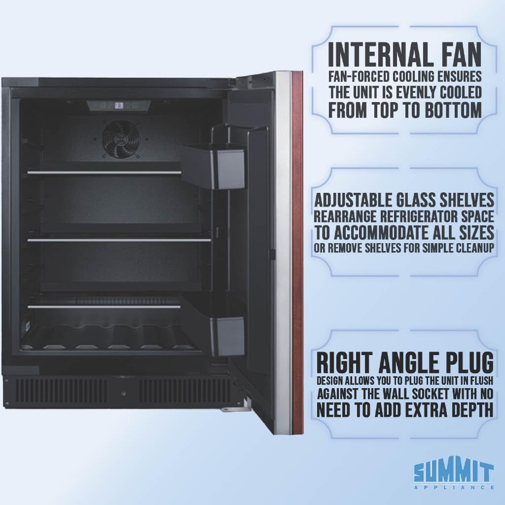 Summit 24" Refrigerator, 4.4 cu.ft., ADA Compliant, Built-In All Refrigerator, Panel Ready* AL54PNR (Panels Not Included) (Right Handed Door Swing)