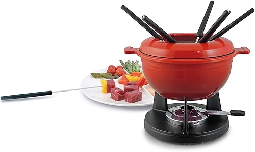 Miniatura 10 de Swissmar Lucerne - Juego de fondue de hierro fundido de 10 piezas color azul índigo