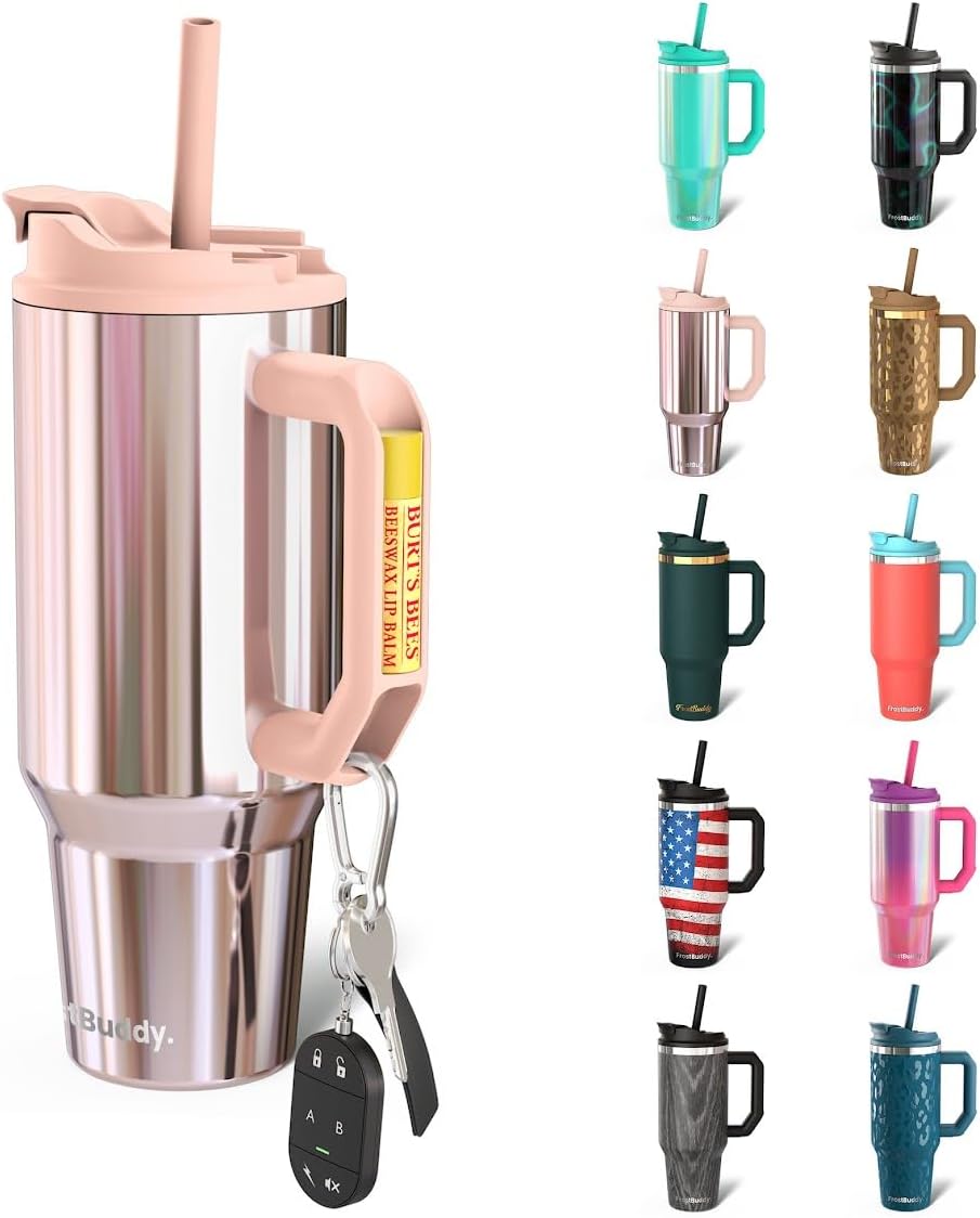 Frost Buddy Thicc Buddy - 40 oz Stainless Steel Vacuum Insulated Tumbler with Lid and Straw for Water - Travel Mug Cupholder Friendly - Gifts for Women Men Him Her (Mademoiselle)