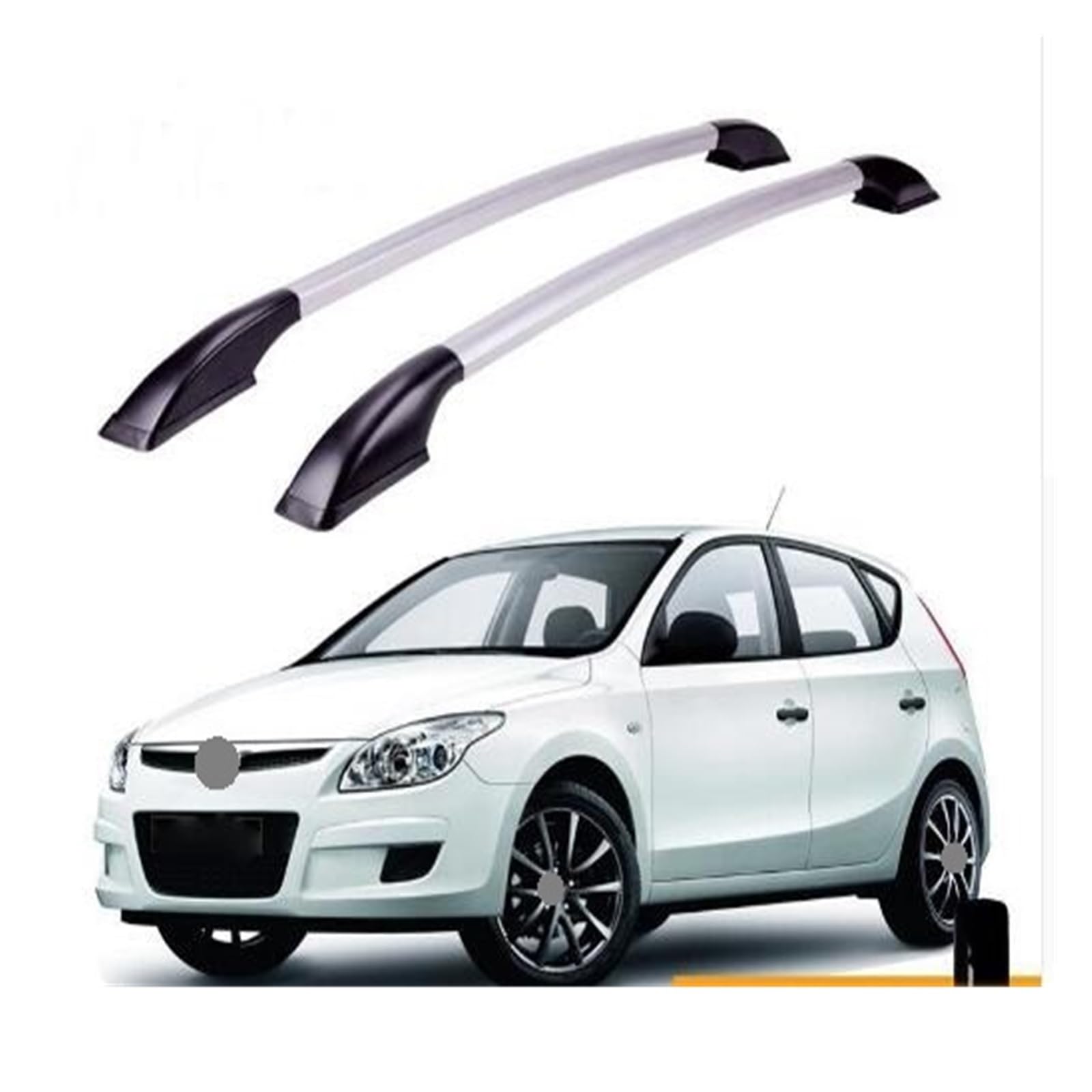 Length 1.3m car STICKERS Roof Rack Boxes Side Rails Bars Luggage Carrier A Set Compatible For Hyundai I30 2009 2010 2011 2012 2013(Black)
