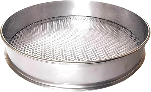 Fine Mesh Sieve, 304 Stainless Steel Mesh Sieve 1-50 mm Hole Kitchen Baking Food Bean Filter Screen(Hole Diameter 6 Mm,10 cm Diameter)