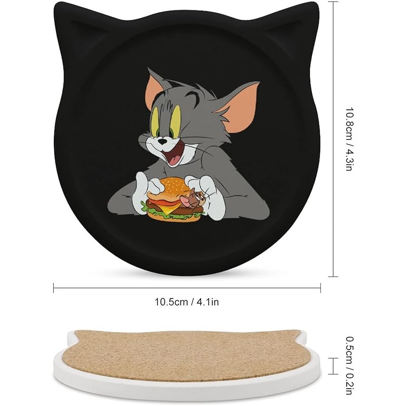 卓上用品 お買得限定品 夏売れ筋 トムとジェリー コースター シンプル セラミックコルク裏面 猫の頭型 茶パッド 断熱 滑り止め 茶托 贈り物 おしゃれ 人気 S84y2ngy27 Www Boulevardrestaurants Com