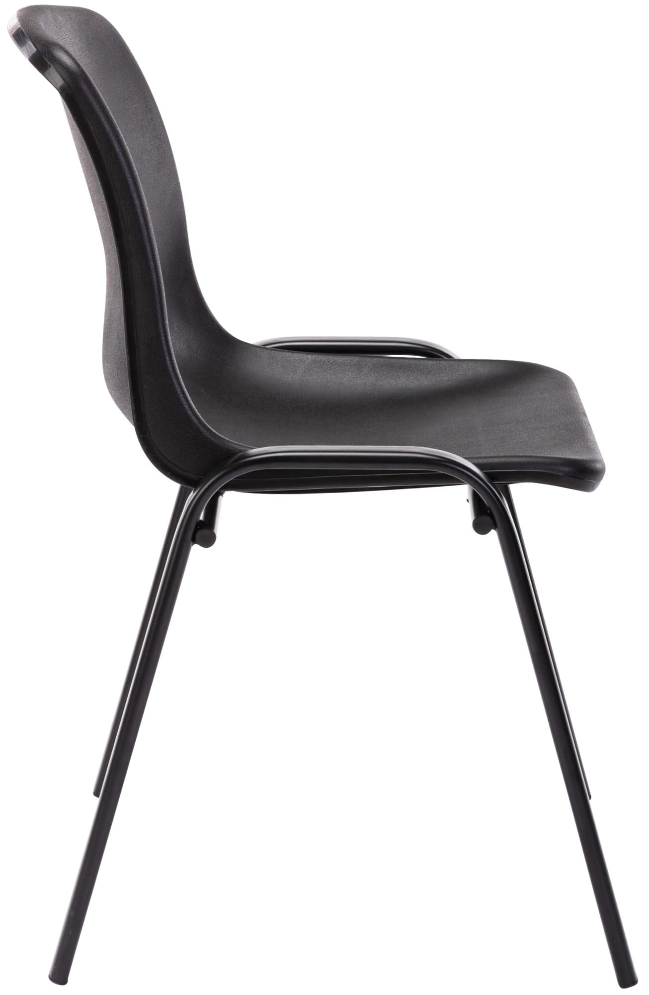 CLP Silla Apilable Nowra I Butaca De Salón con Base De Metal I Silla De Cocina En Polipropileno Color:Negro