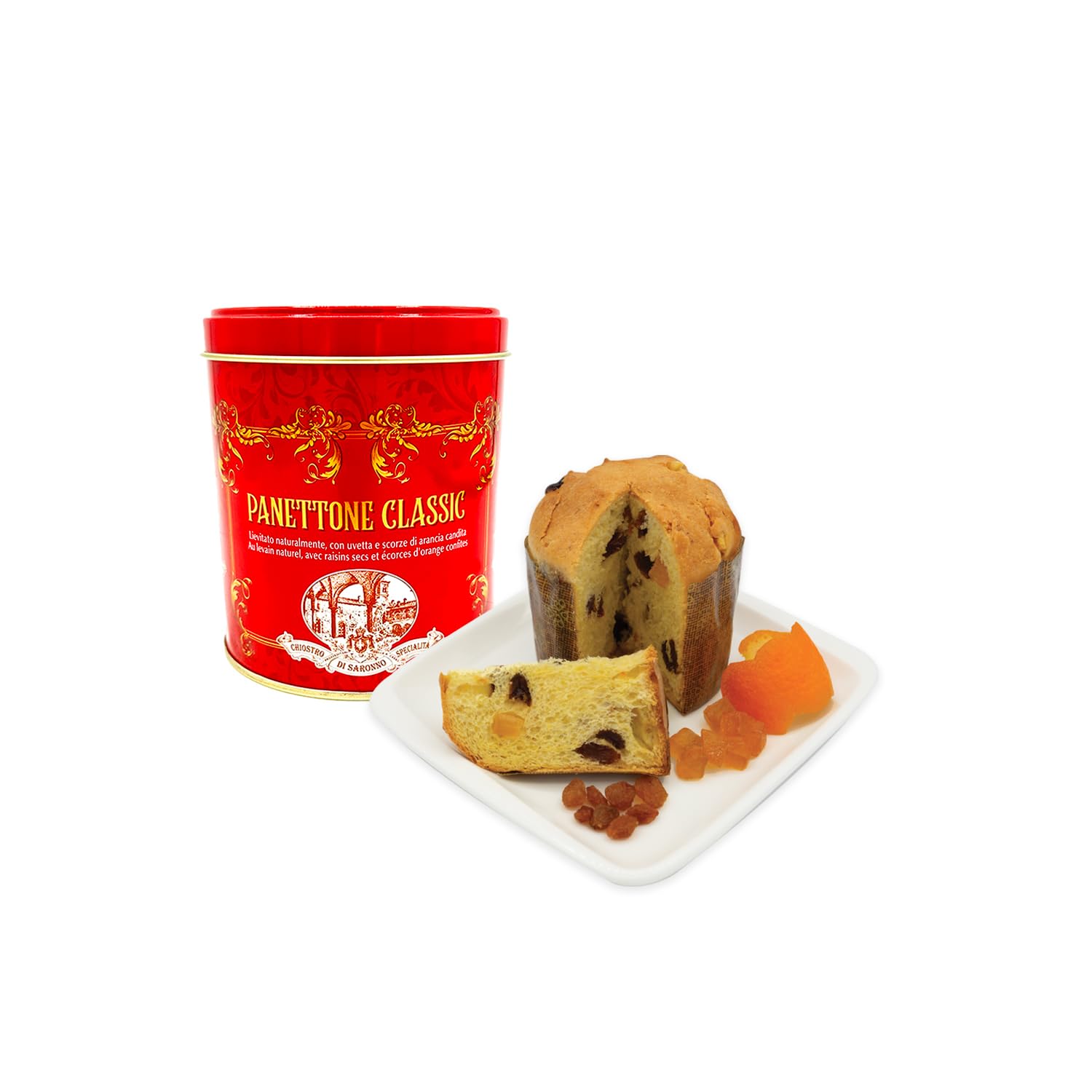 Chiostro di Saronno Klassischer Mini-Panettone 100 g, Langsam fermentierter Panettone, Panettone mit kandierten Früchten und Sultaninen, Traditioneller Panettone mit Orangenschalen und Sultaninen