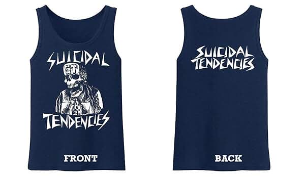 SUICIDAL TENDENCIES タンクトップ　ハードコア Suicidal Tendencies Official Flipskull Men Cotton Tank Navy