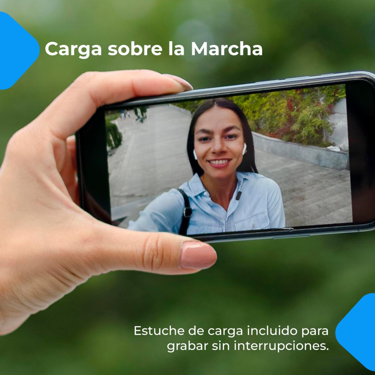 NK Micrófono Inalámbrico con Estuche de Carga - Micrófono Lavalier Wireless para iPhone/Android, Plug&Play, Pack 2 Micrófonos para Grabación de Tiktok/Twtch/Youtube/Vlog, Reducción de Ruido, Sin App