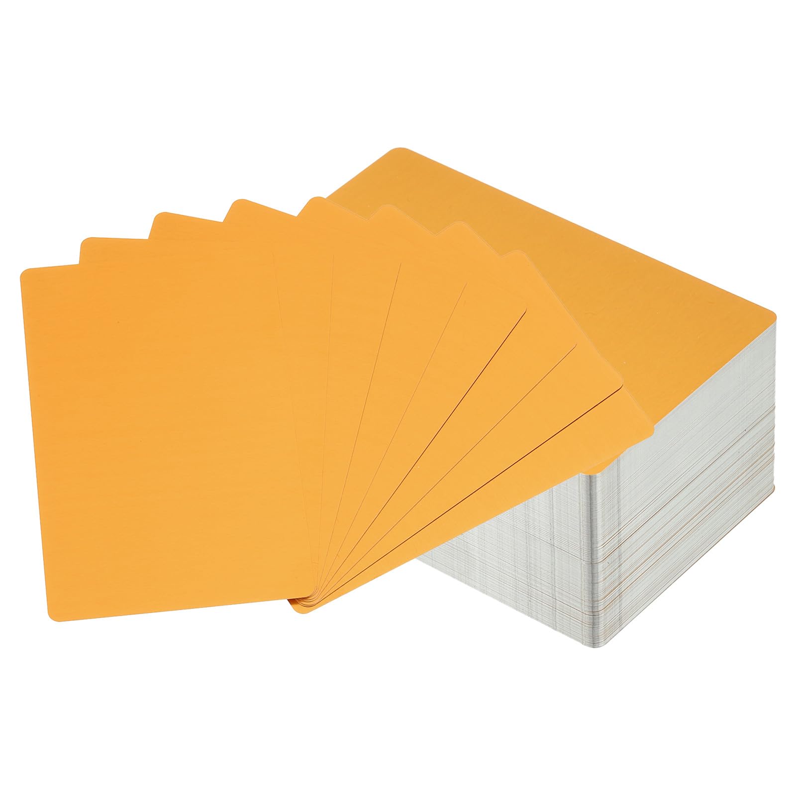YOKIVE 200 Pcs Metal Business Card with Smooth Surface, Laser Engraving Aluminum, Great for Office Hotel, Workshop (Orange