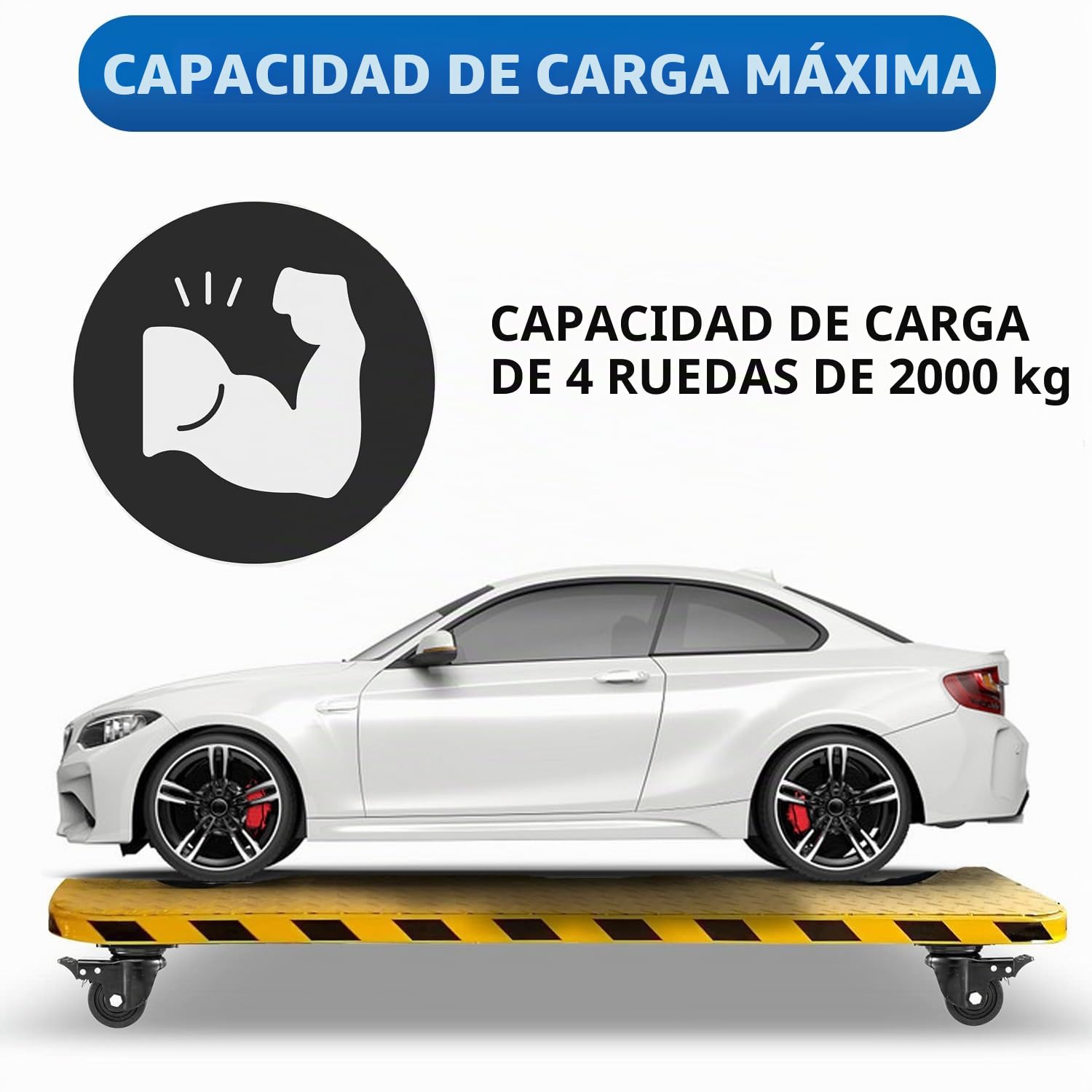 4 Ruedas para Muebles Pesados con Freno Hasta 2000kg, 75MM Ruedas Pivotantes Pesados, Ruedas de Placa Industriales Giratorias 360°, Duradero, Silencioso Nylon Ruedas