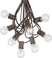 Vista 10 de Guirnalda de luces G30 para patio con 25 bombillas de globo – Cadena de luces colgantes de jardín – Luces vintage para patio trasero – Cadena