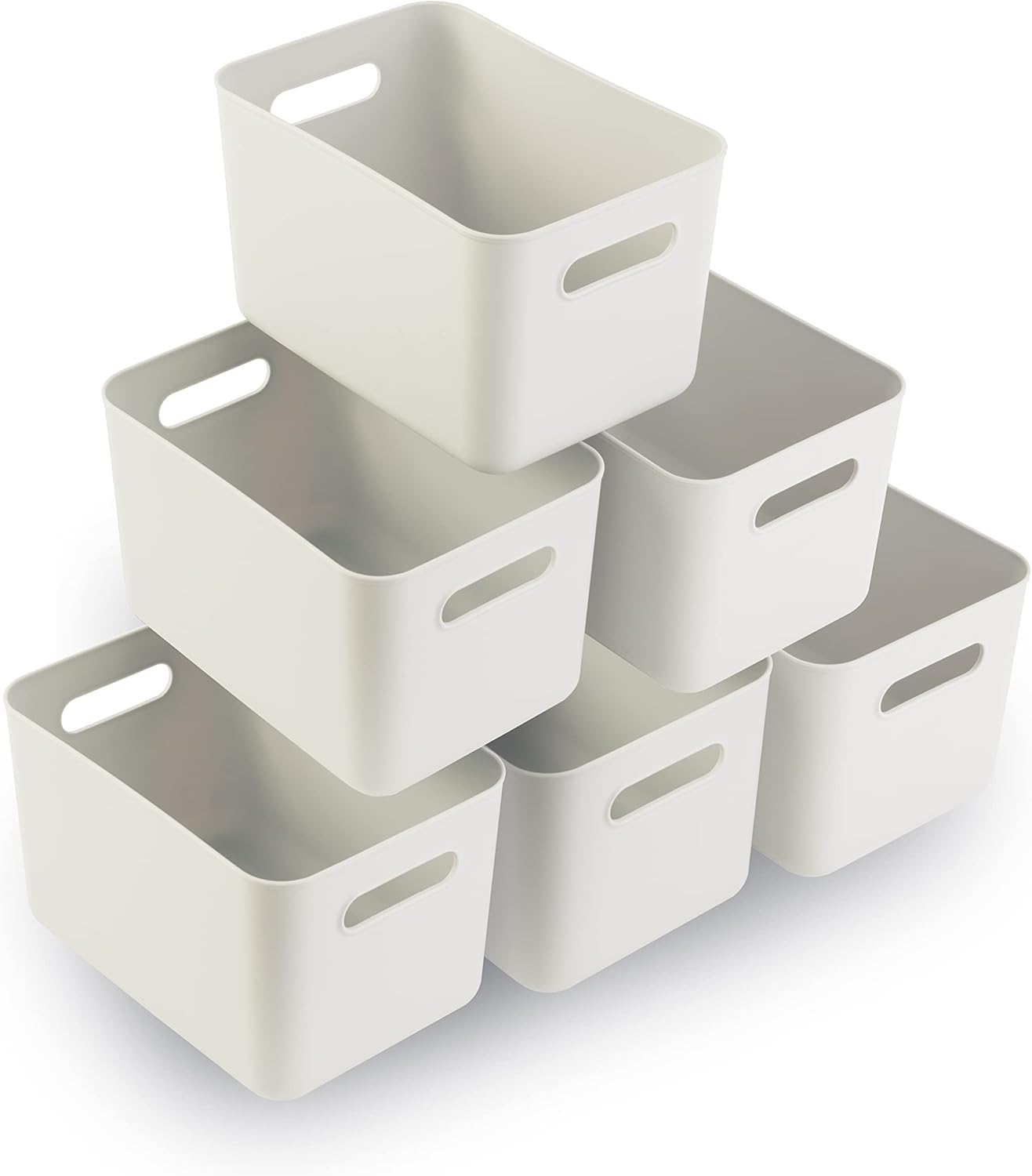 Laffair® Plastic Storage Boxes Set of 6 Plastic Baskets for Bathroom