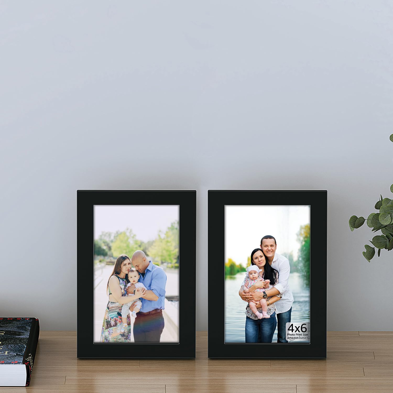 amazon basics Wood Photo Frame Set Of 2 | Rectangular | Wall Mount & Tabletop Stand (Black), 15.2L X 10.2W CM amazon basics Wood Photo Frame Set Of 2 | Rectangular | Wall Mount & Tabletop Stand (Black), 15.2L X 10.2W CM